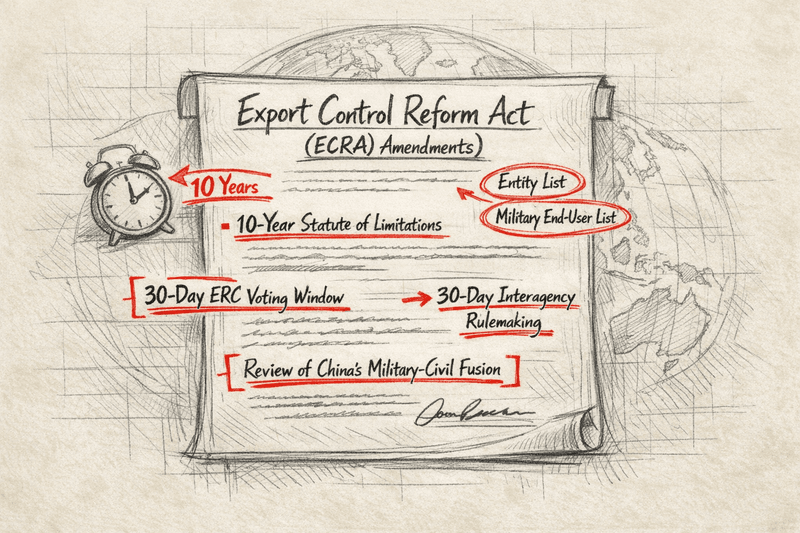 Three Congressional Bills Target US Export Control Enforcement: Extended Statute of Limitations, Faster Entity Listings, and China-Focused Review