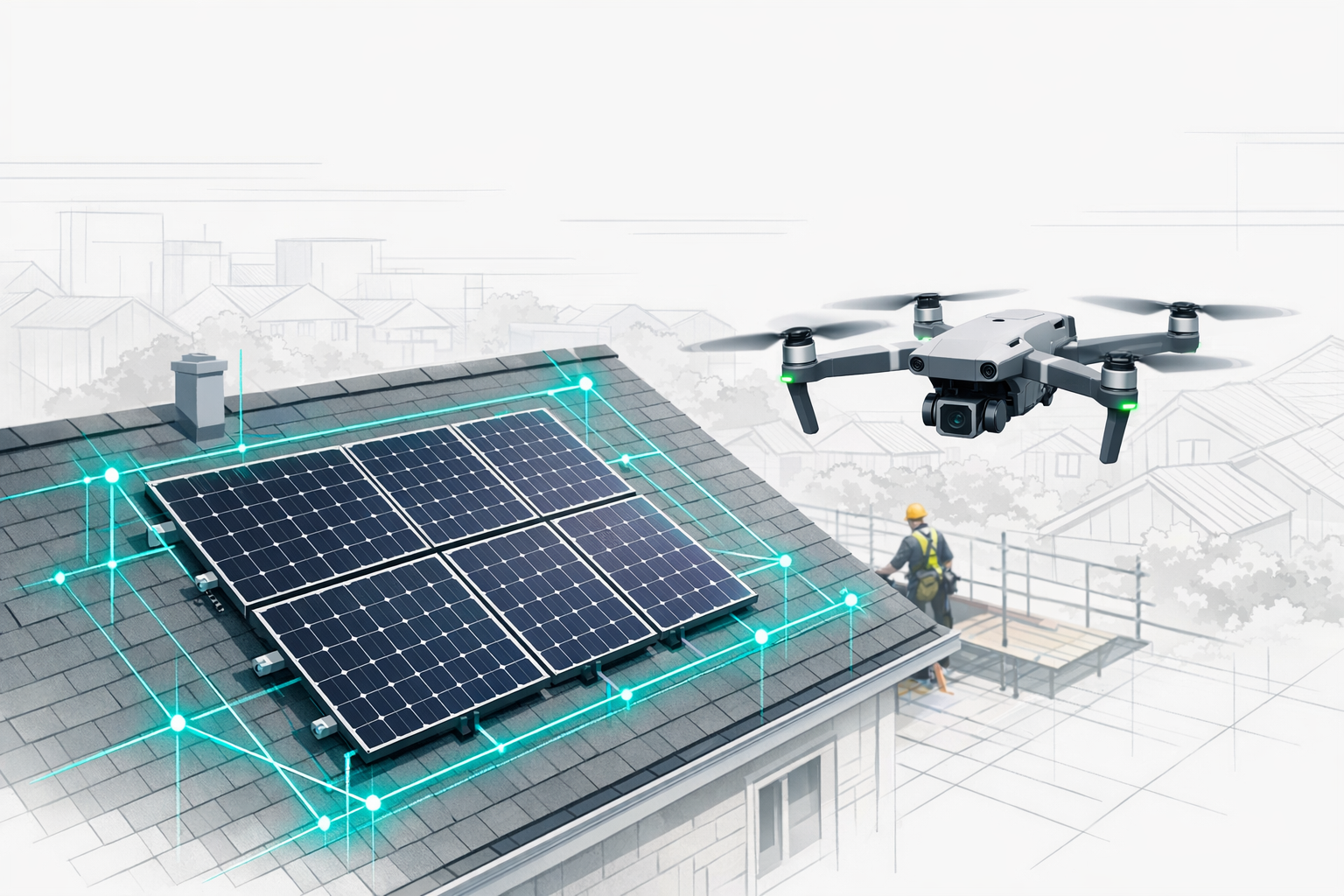 Sicher auf dem Dach: Wie digitale Dachvermessung Solaranlagen fachmännisch und unfallfrei macht