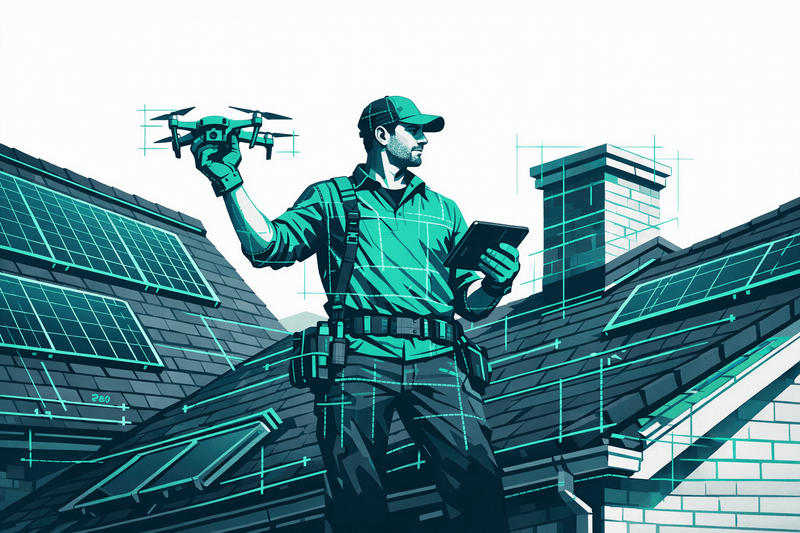 One-Person Roof Measurement: How a Single Roofer Can Handle Measurement, Estimation and Material Ordering in One Morning with Drone and AI