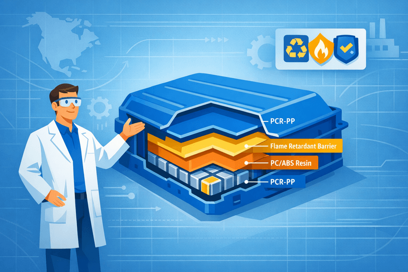 Nordamerikanische Autohersteller beschleunigen den Einsatz recycelter Polymere in Batteriegehäusen für Elektroautos, da PCR-Vorgaben strenger werden