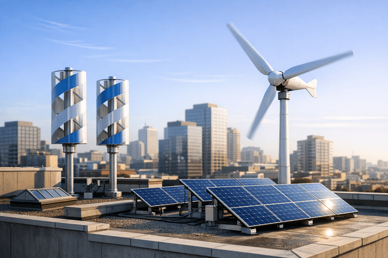 Vertikale Helix vs. horizontale HuraKan 8.0 für städtische Dachflächen: Welche Kleinwindanlage passt zu Lastprofil, Platzangebot und Lärmvorgaben?