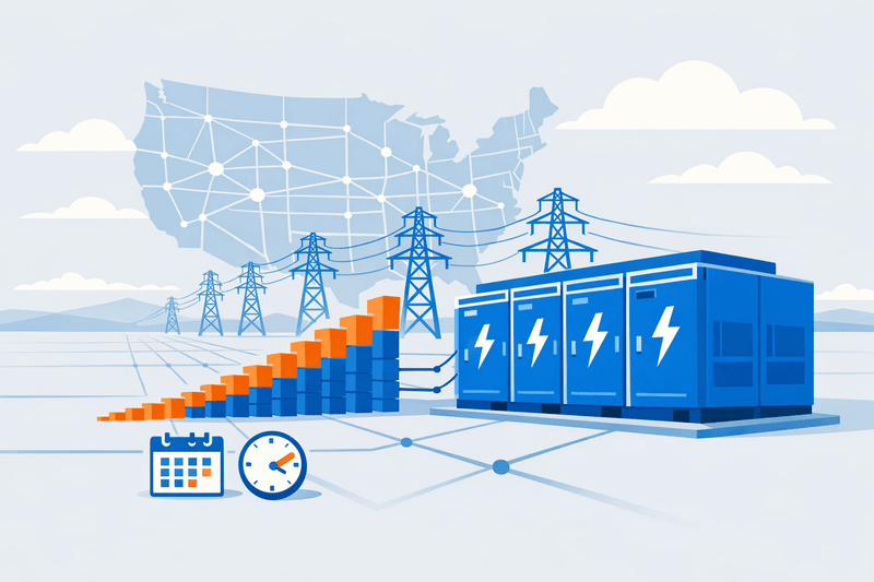 US Interconnection Bottleneck Persists as Grid-Scale Storage Queues Strain Project Timelines