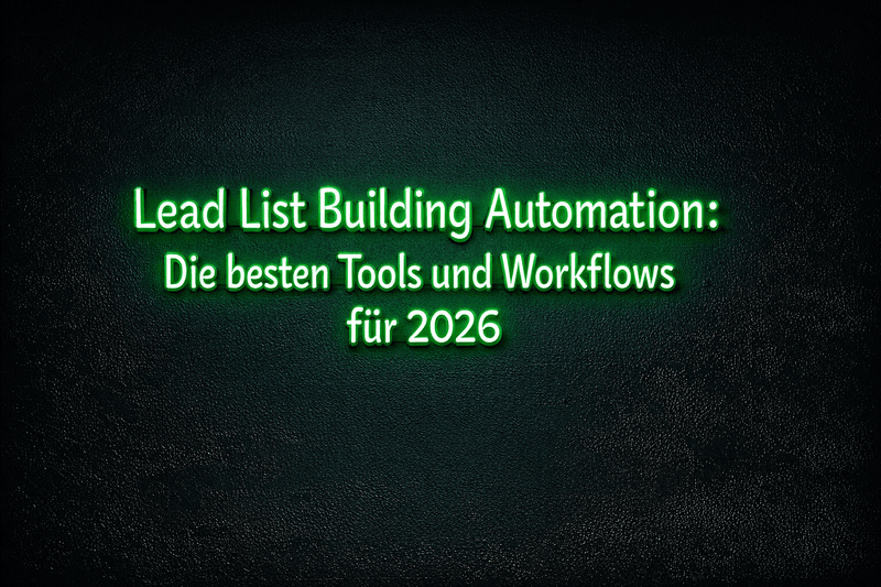 Lead List Building Automation: Die besten Tools und Workflows für 2026