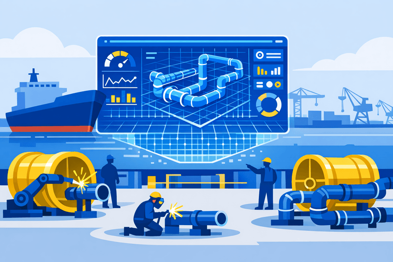 Maritime Sector Deploys Digital Twins in Pipe Spool Fabrication