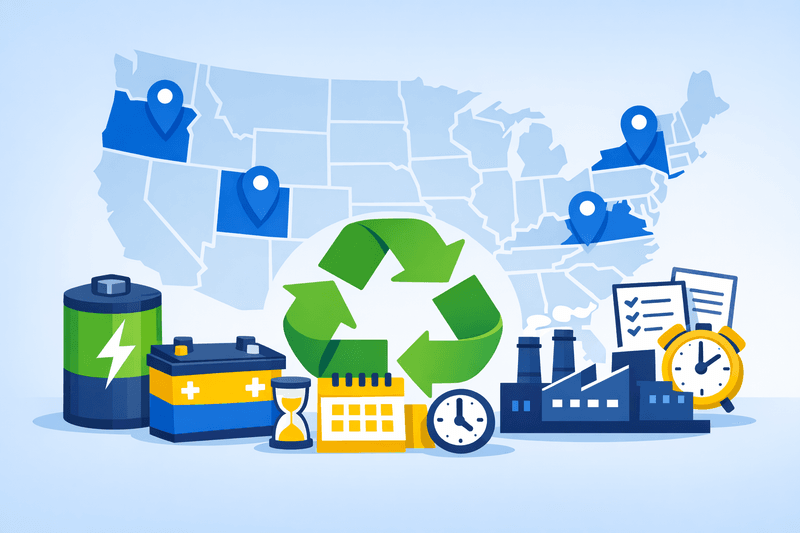 U.S. States Set Divergent Battery Stewardship Deadlines, Pressuring Auto Parts Suppliers
