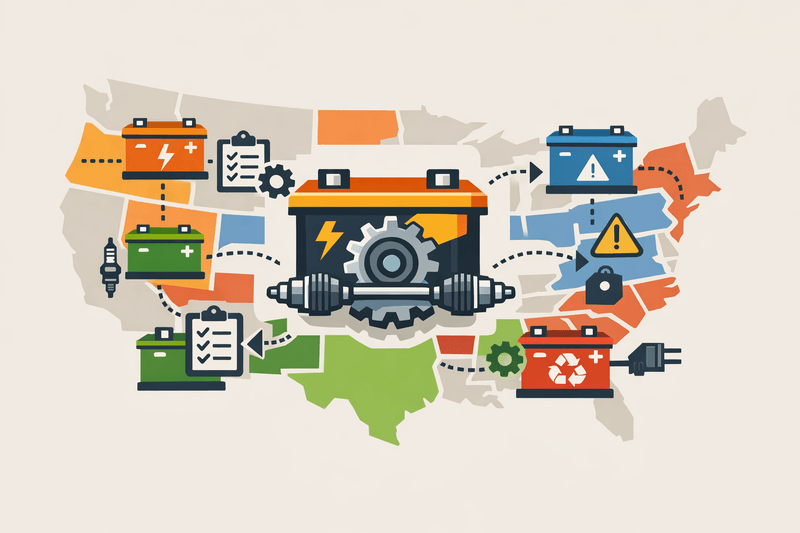 Auto Parts Makers Face Patchwork Battery Stewardship Deadlines Across U.S. States
