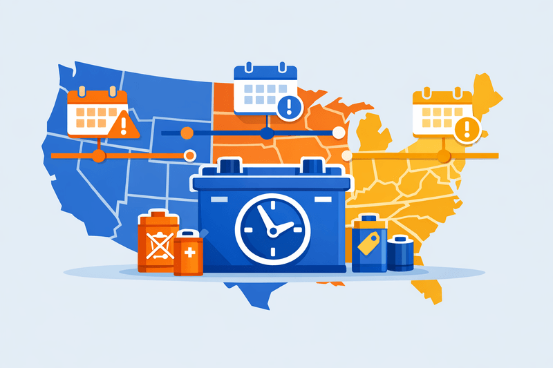 U.S. Battery Stewardship Deadlines Diverge, Pressuring Auto Parts Suppliers