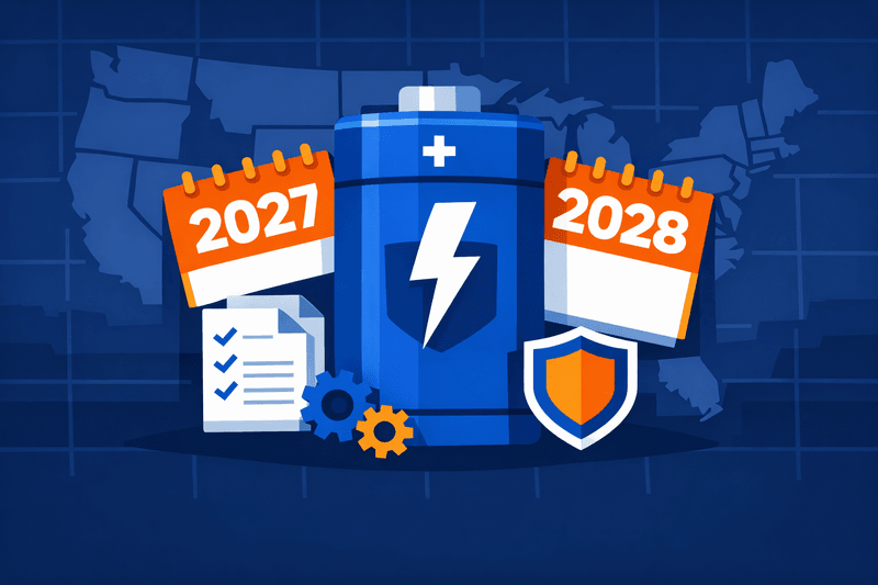 Ten-Plus States Set Battery Stewardship Deadlines Between 2027 and 2028