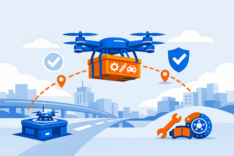 BVLOS Approvals Accelerate Drone Delivery of Automotive Spare Parts